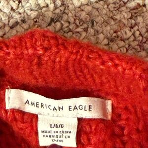 American Eagle red cropped sweater. Size large